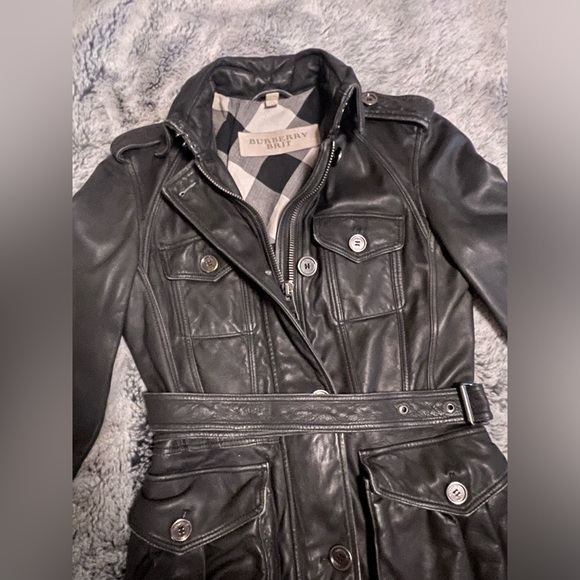 Burberry Black Leather Coat - Picture 14 of 14
